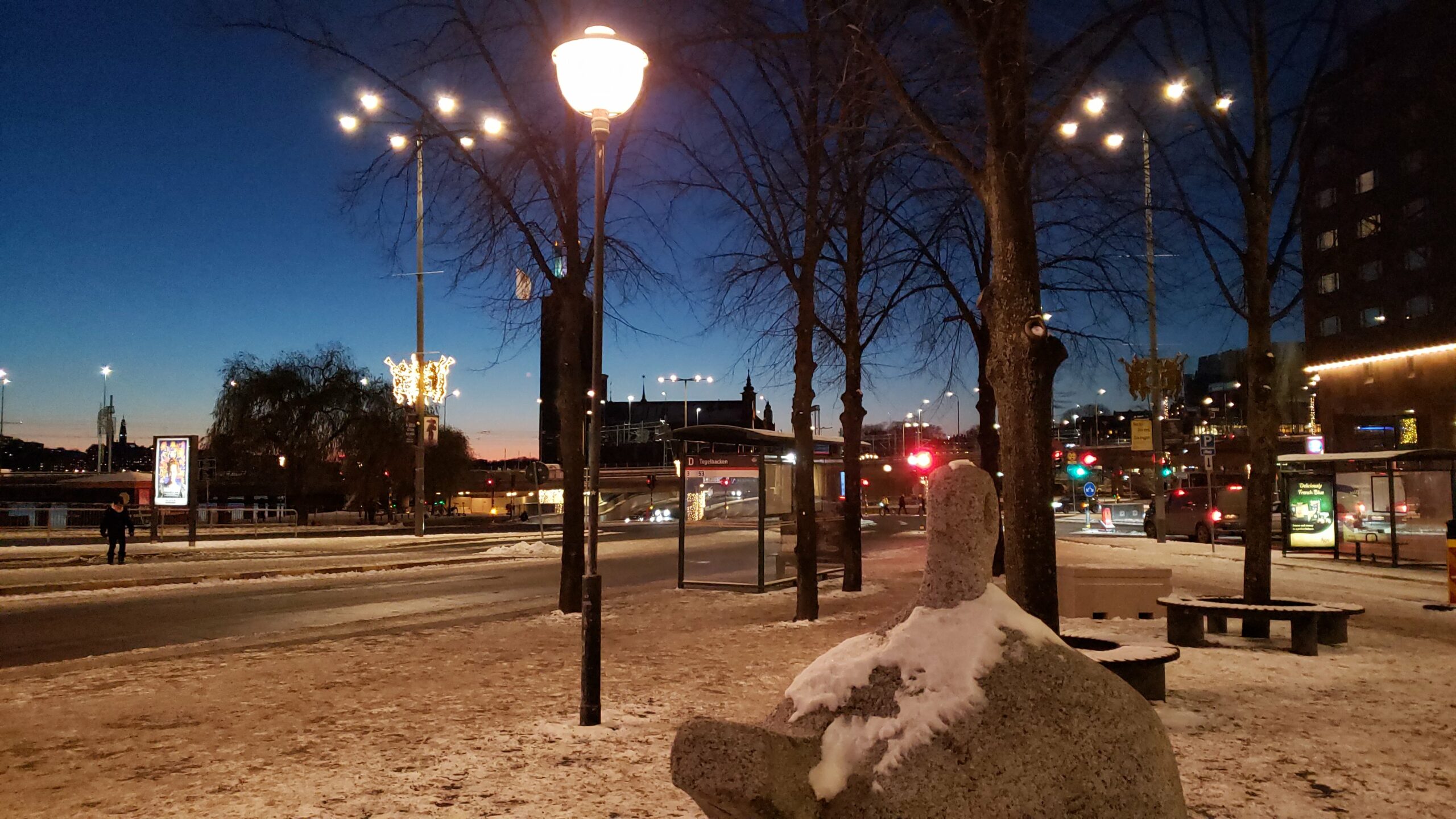 The splendid night lights in Stockholm amazes you in the winter.